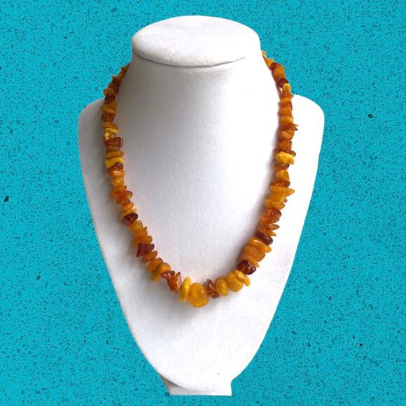 Vintage Genuine Natural Amber 1940's Necklace 26 Grams 17” Mint Condition - Picture 10 of 10